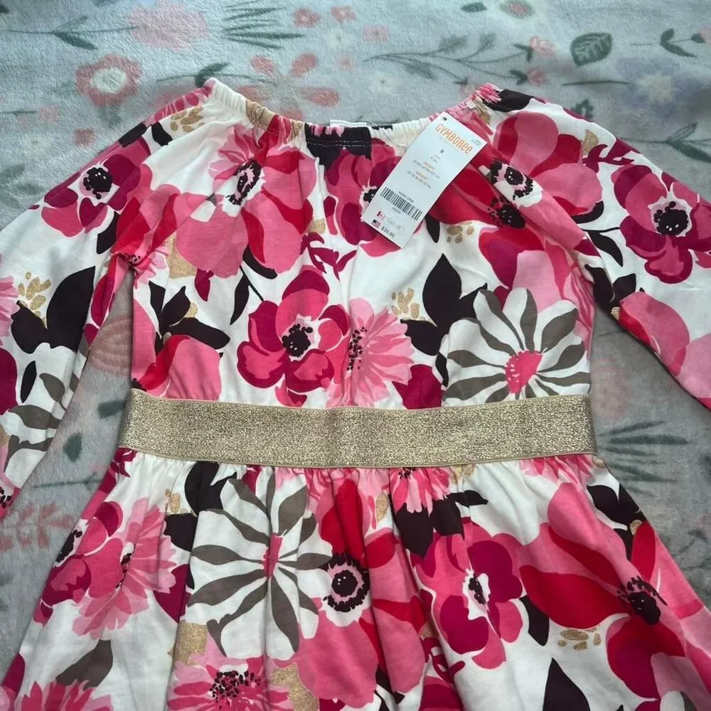 Gymboree Pink Floral Babydoll Dress Kid 8 Fairy Indie Retro Coquette Cottage Y2K